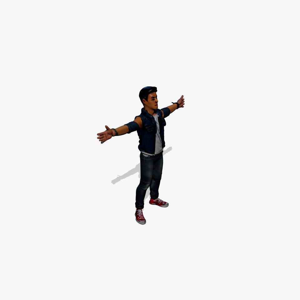 Casual Man Outfit Model Pack with Denim Vest and Sneakers